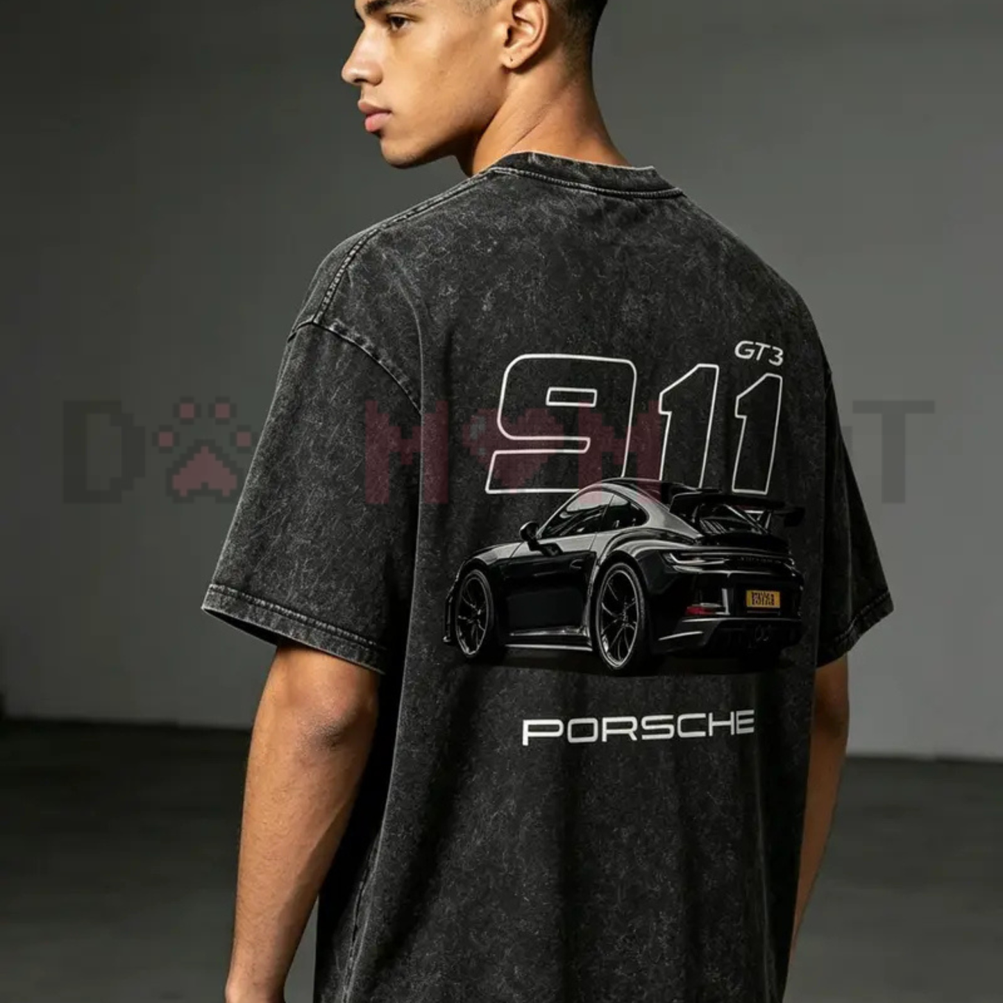 Track Day Legend GT3 Acid Wash Graphic Tee - Vintage Heavyweight German Supercar Streetwear Shirt