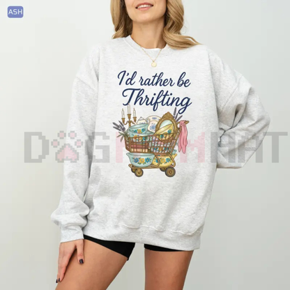 "I'd Rather Be Thrifting" Graphic Sweatshirt