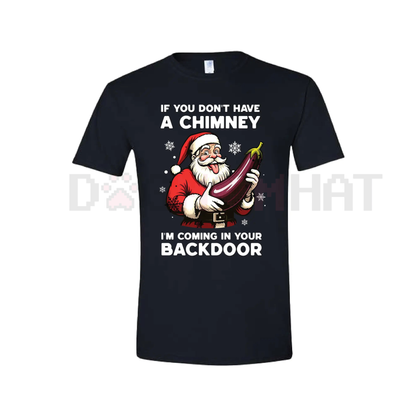 Backdoor Santa Christmas Joke T-Shirt – Naughty Holiday Slogan Tee