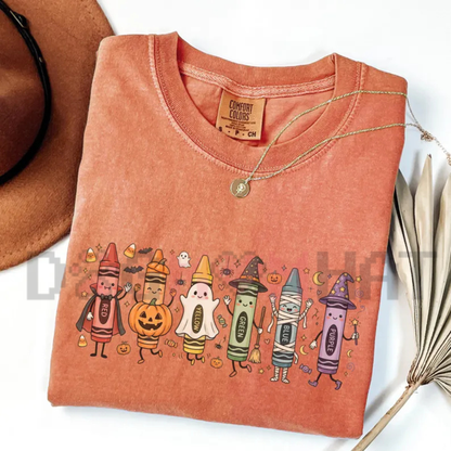 Comfort Colors® Funny Teacher Life Shirt - Happy Doodle Back to School Pencil & Crayon Graphic Tee