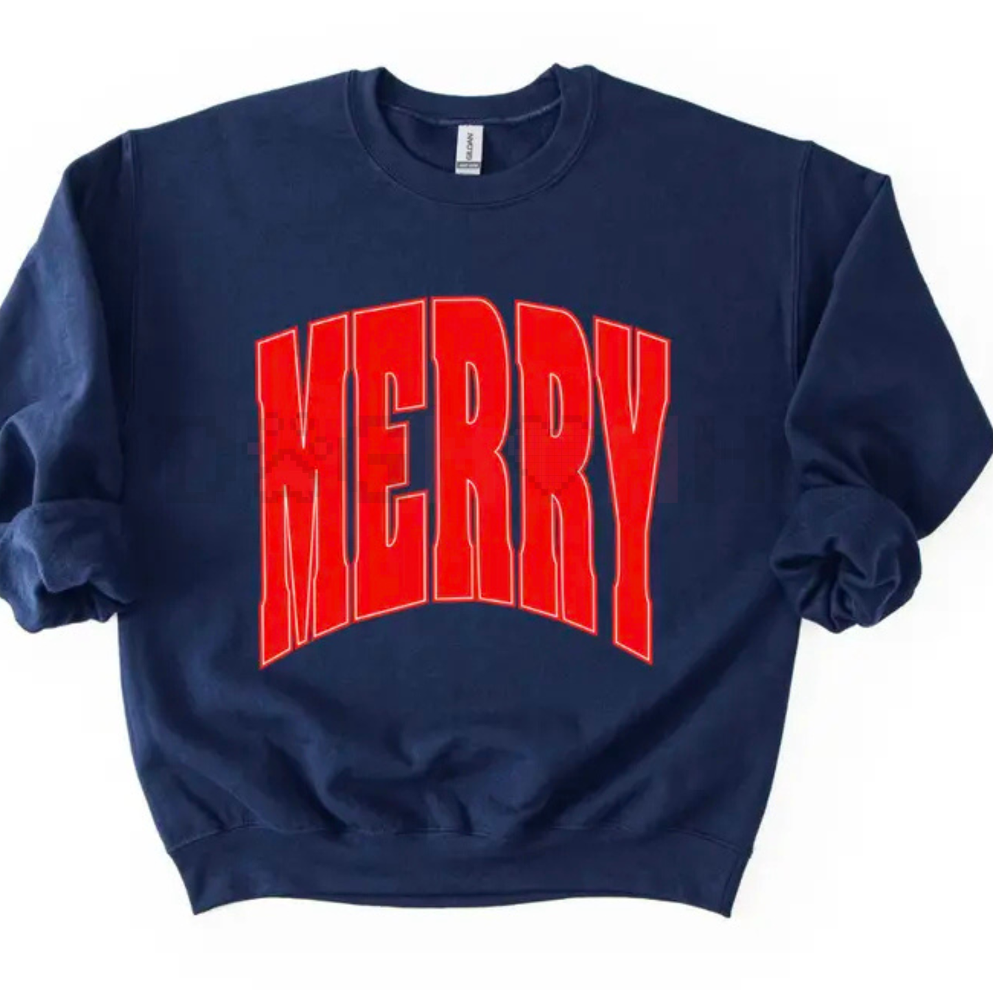 Merry Oversized Print Christmas Sweatshirt – Unisex Festive Holiday Pullover