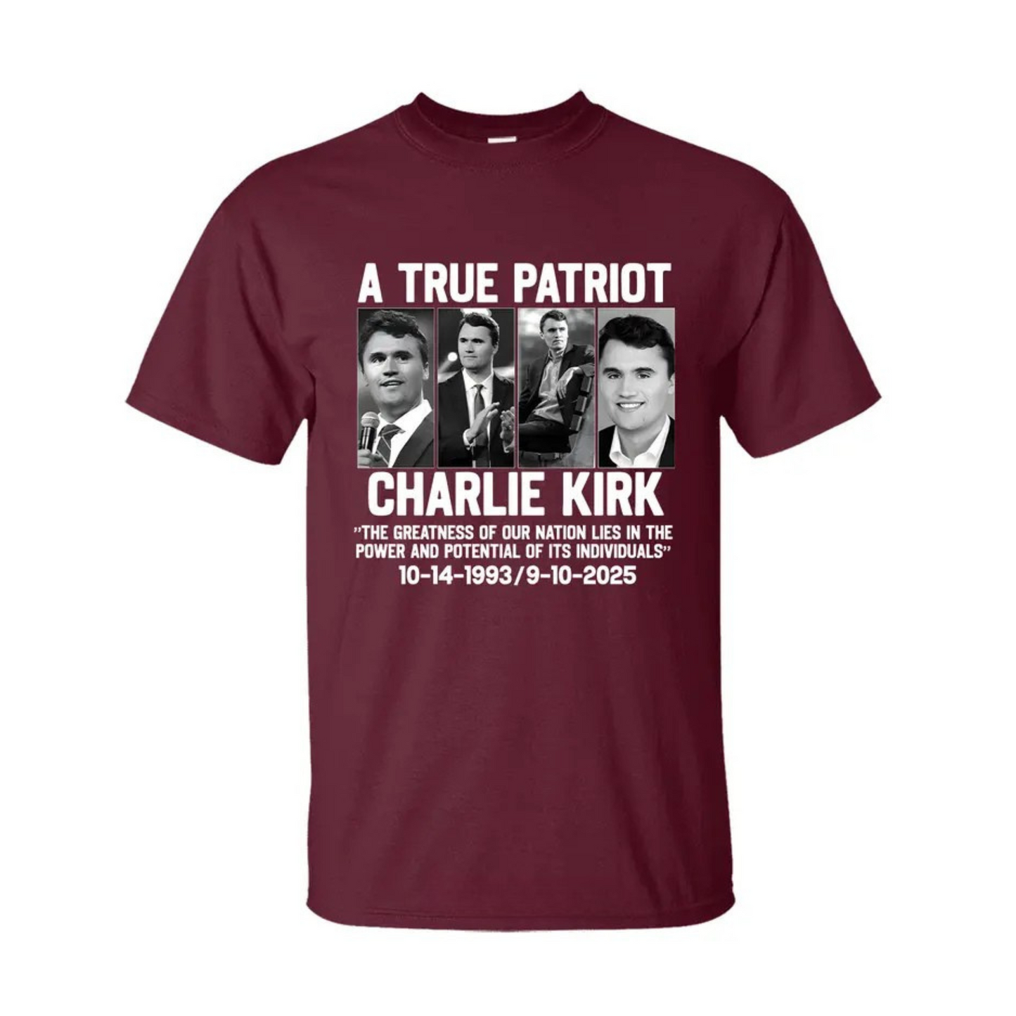 Charlie Kirk "Greatness of Our Nation" Patriotic T-shirt