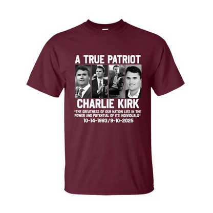 Charlie Kirk "Greatness of Our Nation" Patriotic T-shirt