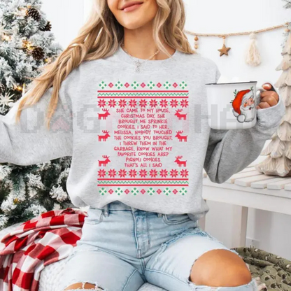 "She Brought Me Sprinkle Cookies" Ugly Christmas Shirt
