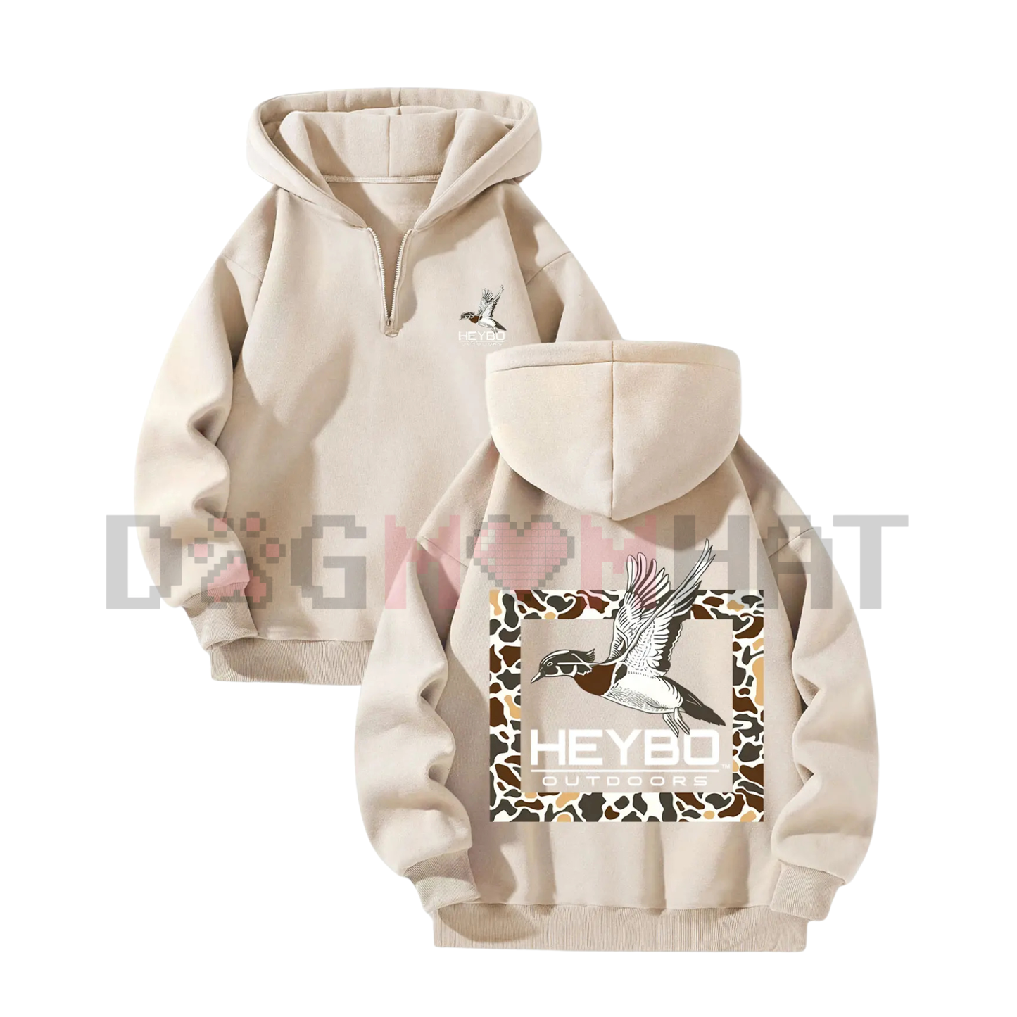 Premium Garment-Dyed Half-Zip Hoodie – Heavyweight Men's Winter Pullover