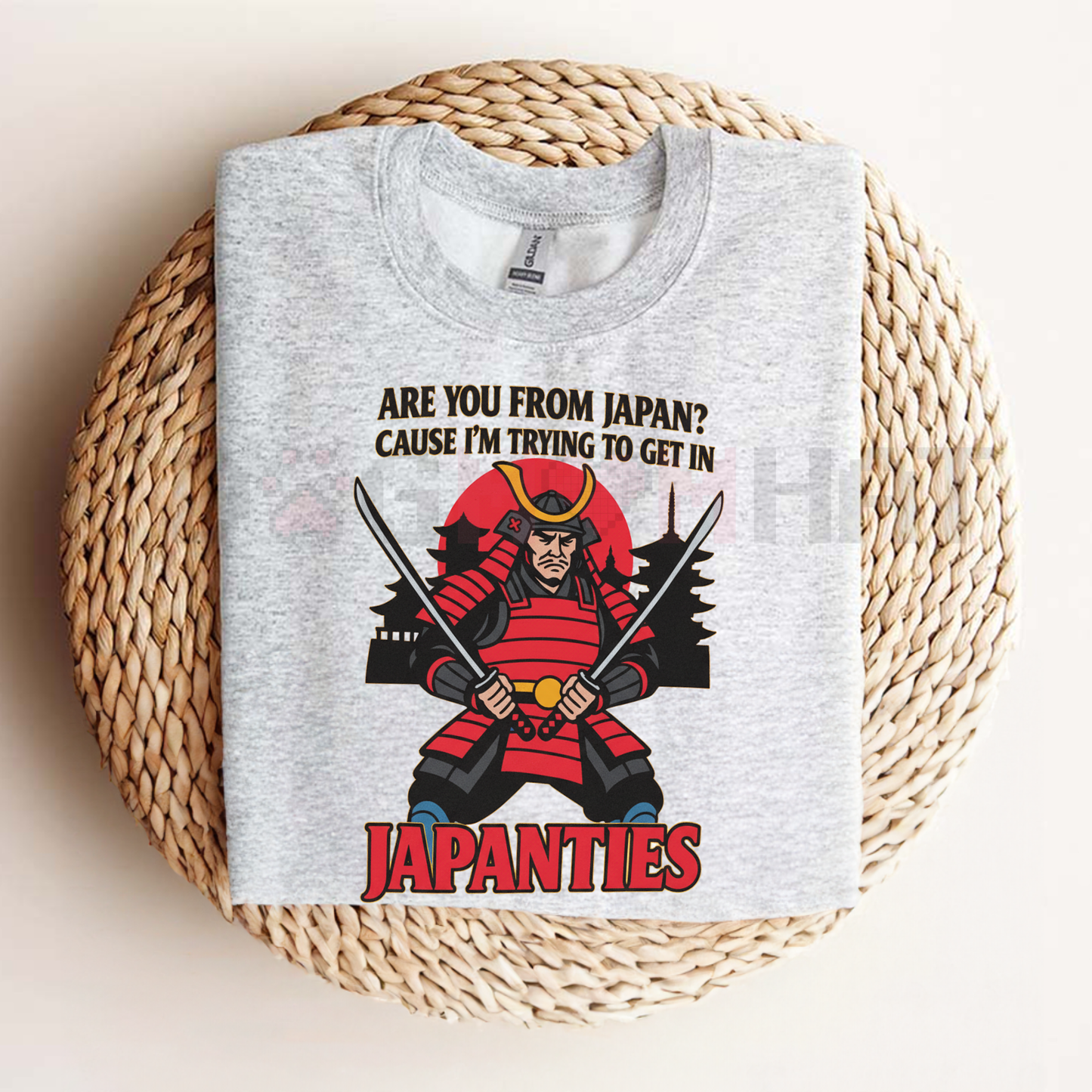 Funny Samurai Pun T-Shirt – "Let's Katana Around" Humor Graphic Tee | Japanese Culture Gift for Men