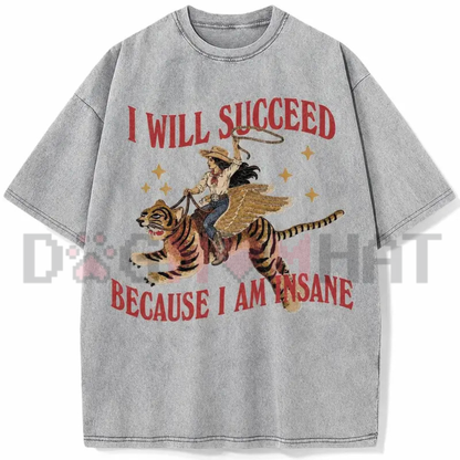 Acid Wash Surreal Winged Tiger Art Streetwear T-Shirt