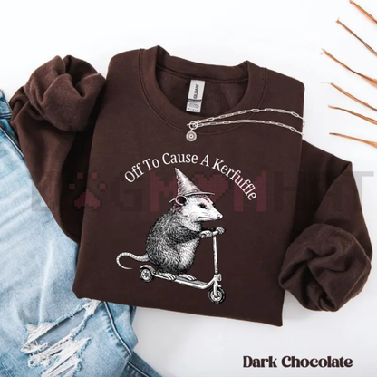 "Off To Cause A Kerfuffle" Opossum Sweatshirt