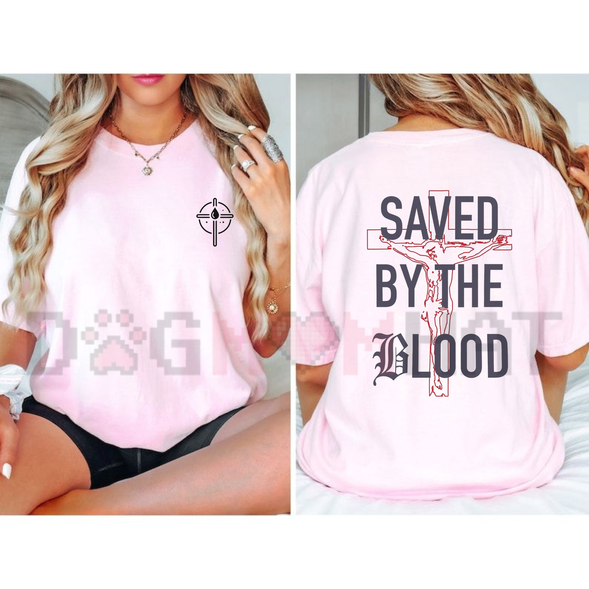 Parke Horizon Tee – "Saved By The Blood" Christian Cross Graphic T-Shirt