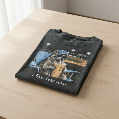 Funny Raccoon Ballfield T-Shirt – Retro Trash Panda Baseball Tee,