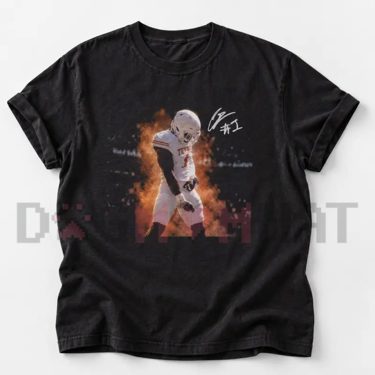Colin Simmons Grotesque Sack Celly Texas Football Fan Graphic T-Shirt