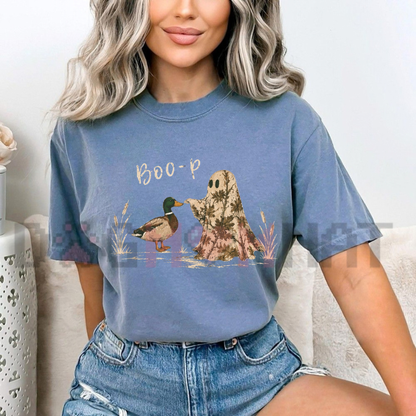 Quack-O-Lantern Squad Tee – Funny Boo-P Duck & Camo Ghost Comfort Colors Halloween Shirt