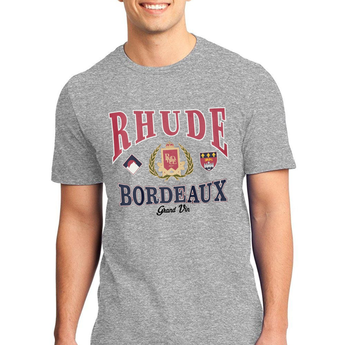 Rhude Black Bordeaux Grand Prix Graphic T-Shirt