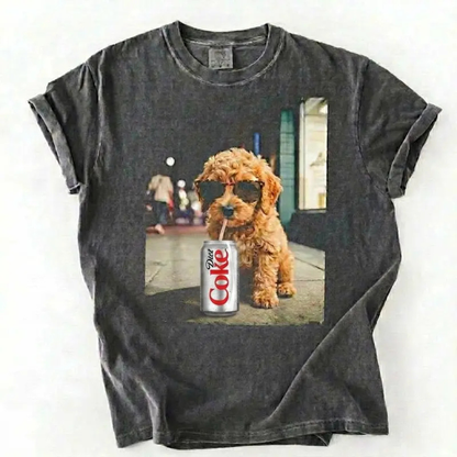 Dog Breeds "Drinking Diet Coke" Graphic T-Shirt