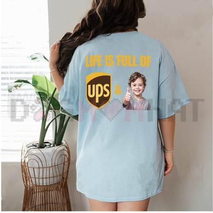 Parke Horizon Tee – "Life Is Full Of UPS" Thumbs Up Kid Meme Graphic T-Shirt