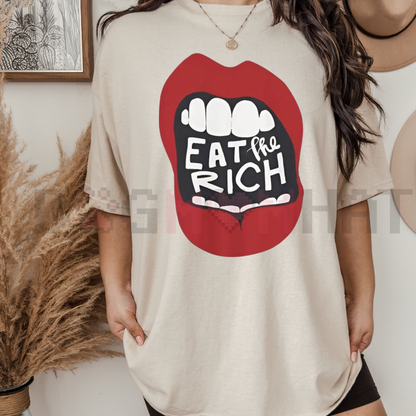 Eat The Rich Subversive Tee – Premium Minimalist Protest Shirt, Sarcastic Political Graphic T-Shirt, Urban Activist Streetwear