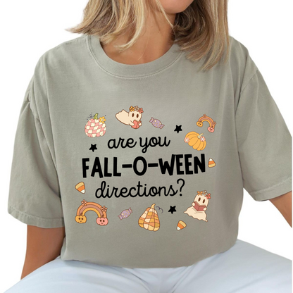 "Are You Fall-O-Ween Directions?" T-Shirt – Funny Halloween Pun Tee