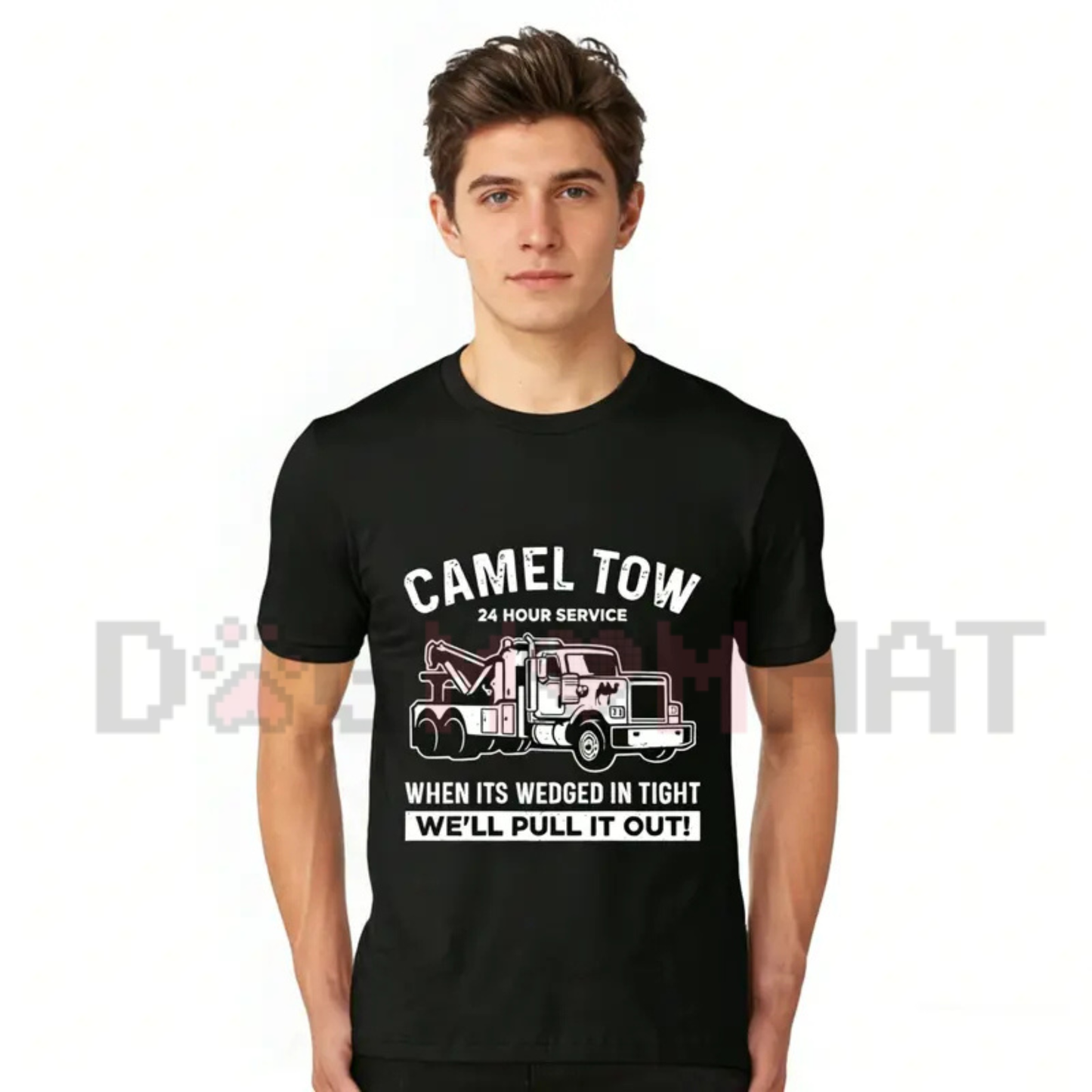 Camel Tow 24 Hour Service Funny T-Shirt - Adult Humor Streetwear Tee