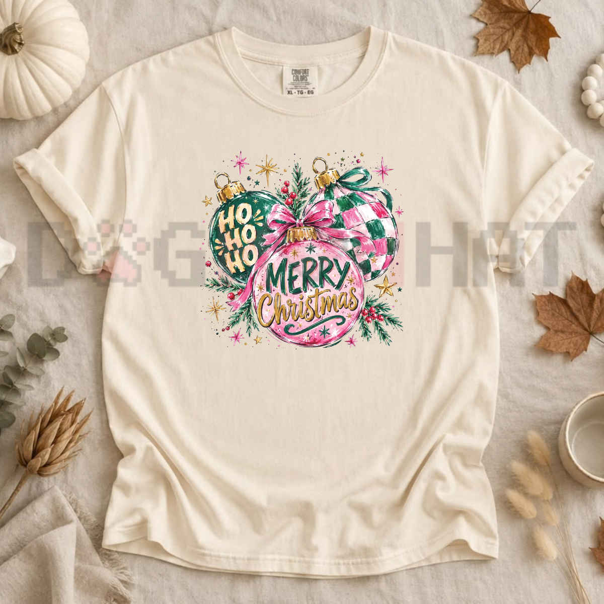 Festive Friction Tee – Trendy Christmas Ornament Holiday Graphic T-Shirt