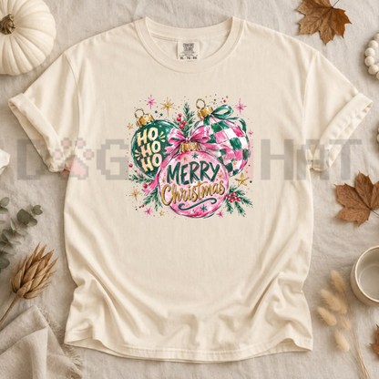 Festive Friction Tee – Trendy Christmas Ornament Holiday Graphic T-Shirt