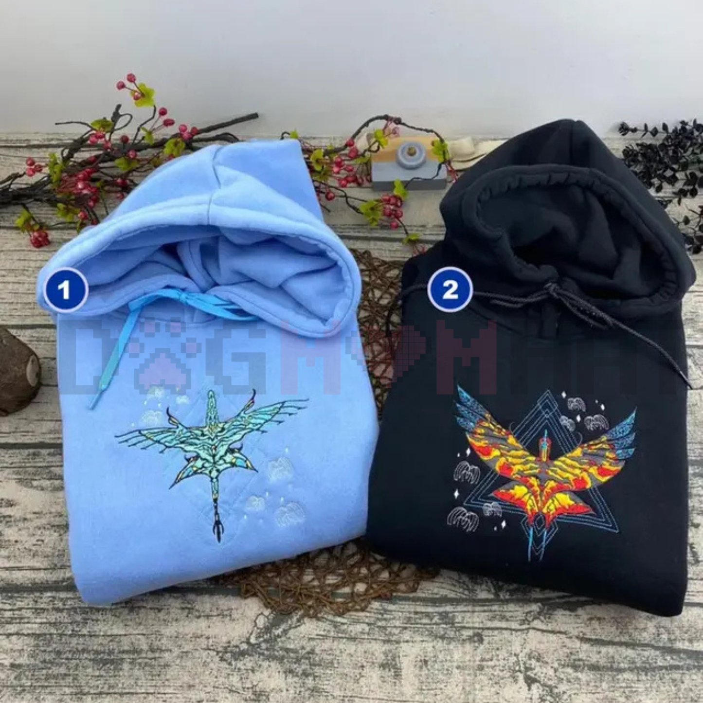 "Fire and Ash" Embroidered Hoodie