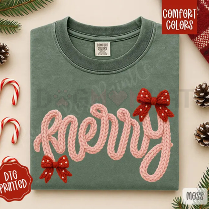 Comfort Colors Faux Knit Merry T-Shirt