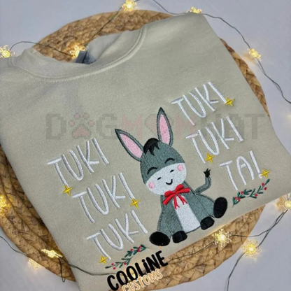 "Mi Burrito Sabanero Tuki Tuki" Embroidered Christmas Sweatshirt