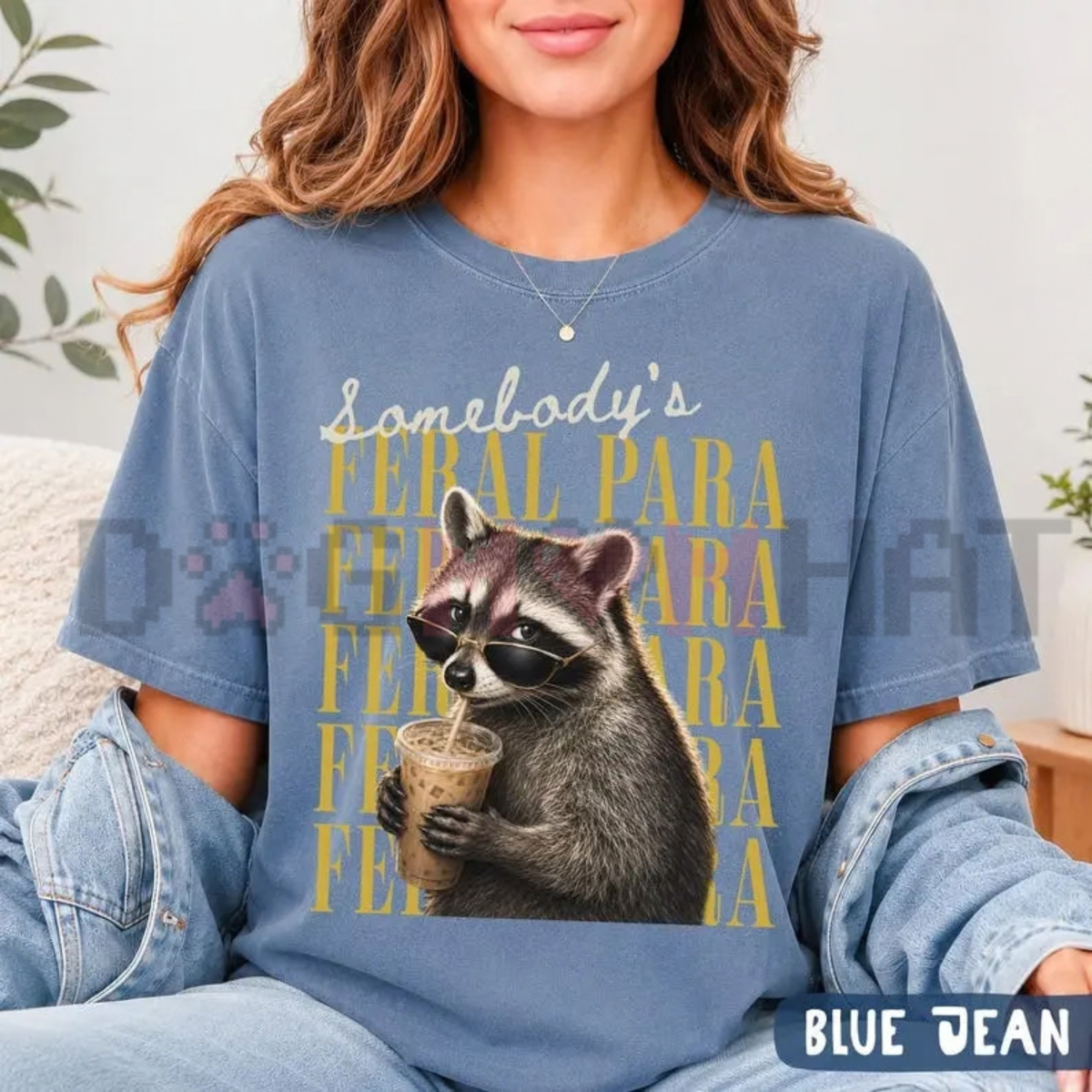 Somebody's Feral Para Funny Raccoon Graphic T-Shirt