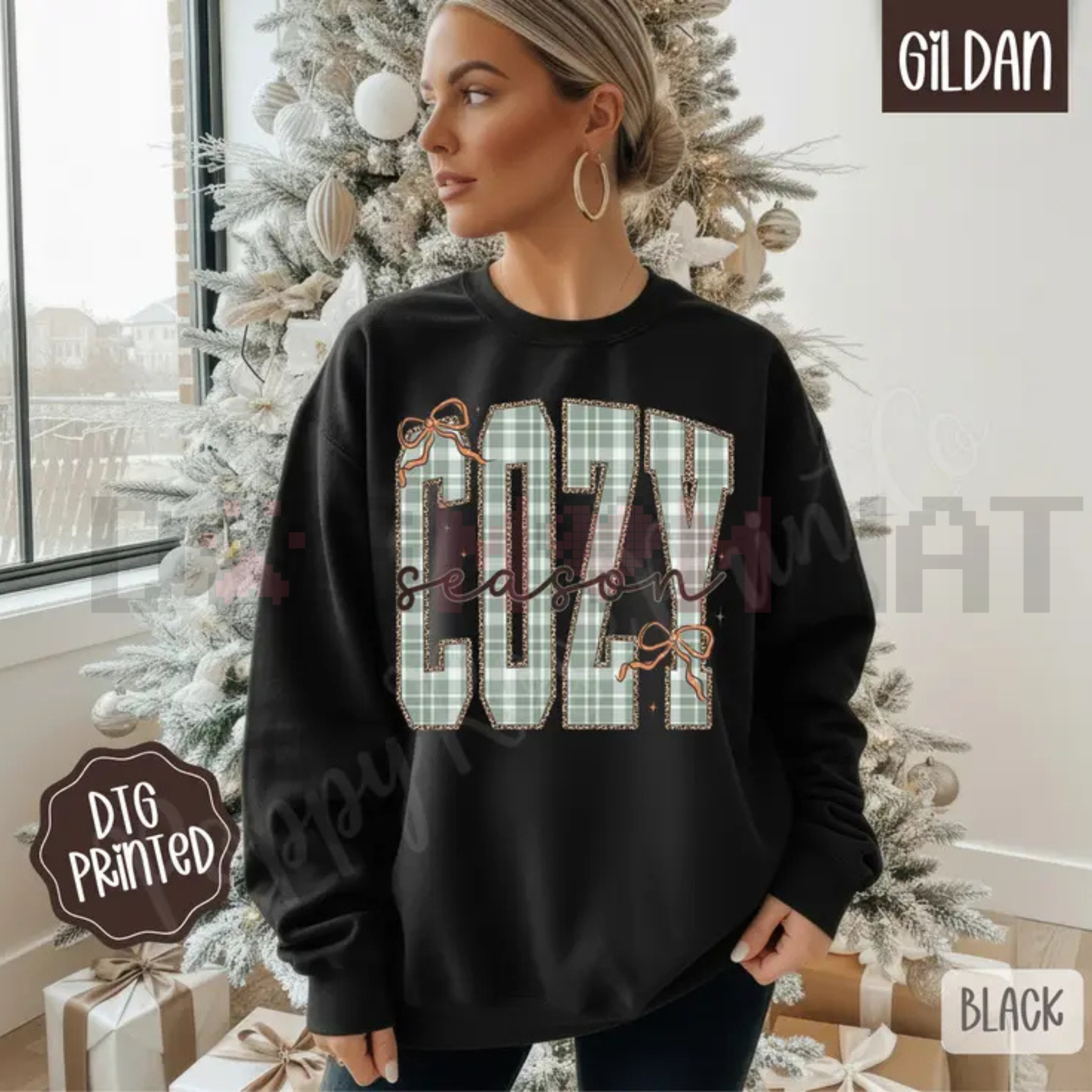 Plaid Cozy Sweatshirt – Trendy Women's Winter Sweater