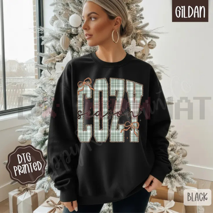 Plaid Cozy Sweatshirt – Trendy Women's Winter Sweater