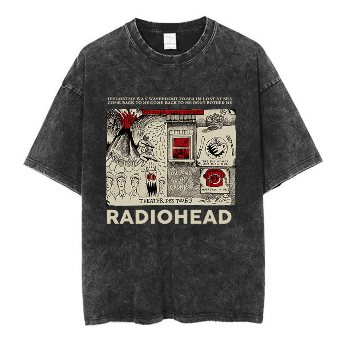 Radiohead Washed Cotton Oversized Tee