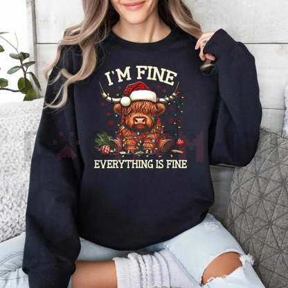 Christmas Lights Cow Sweatshirt