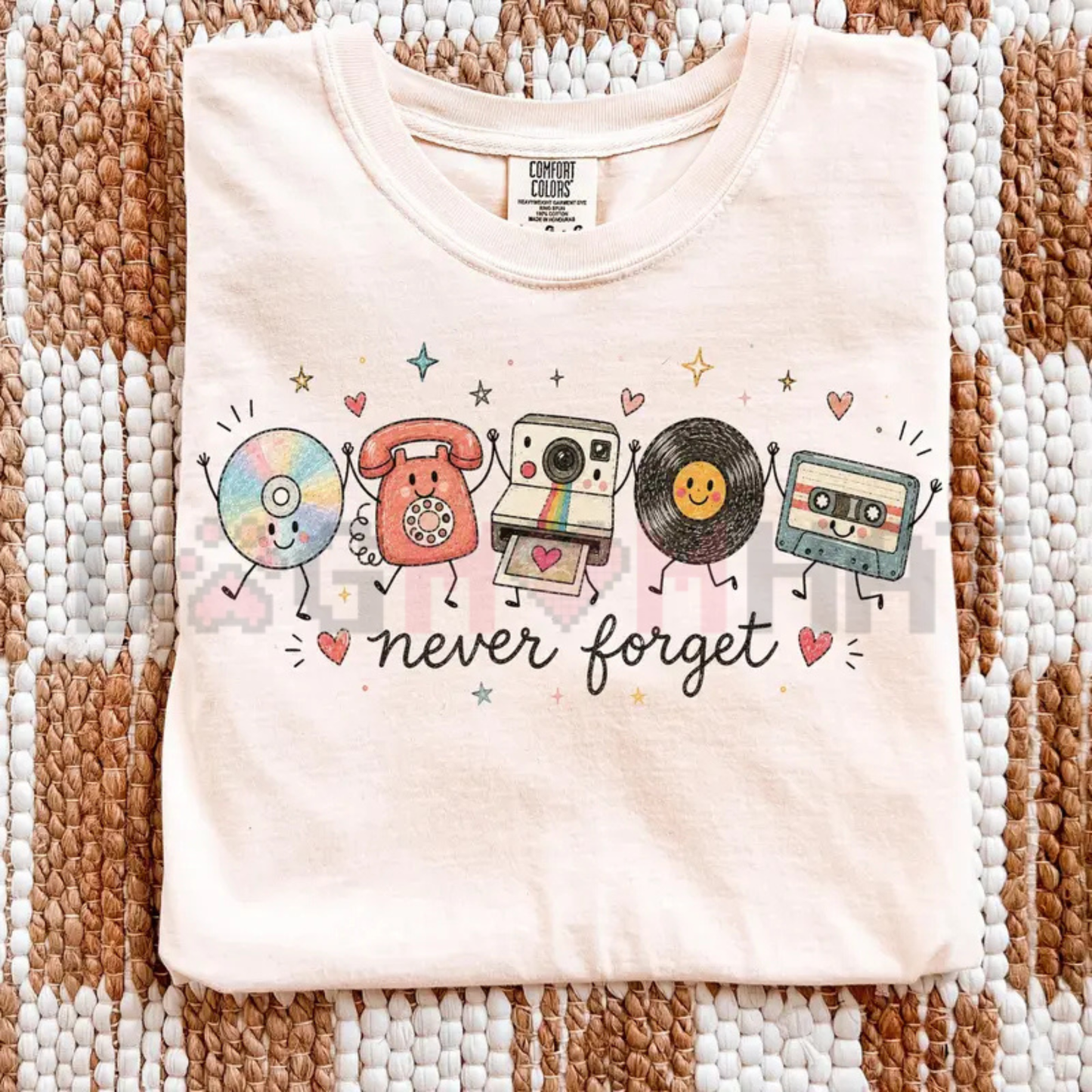 Comfort Colors Never Forget T-Shirt - Cute Retro 90s Nostalgic Graphic Tee
