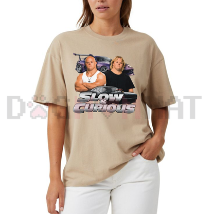 Parke Horizon Tee – Vintage "Slow & Curious" Modified Sports Car Parody Graphic T-Shirt