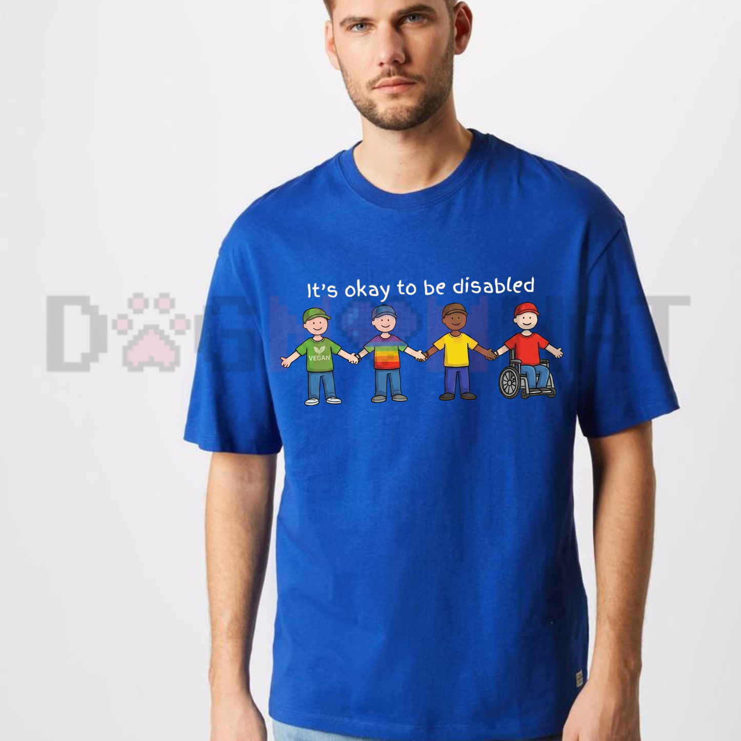 Dark Humorous Satire Graphic Tee - Funny It's Okay To Be Disabled Edgy Meme Pure Cotton Unisex Shirt