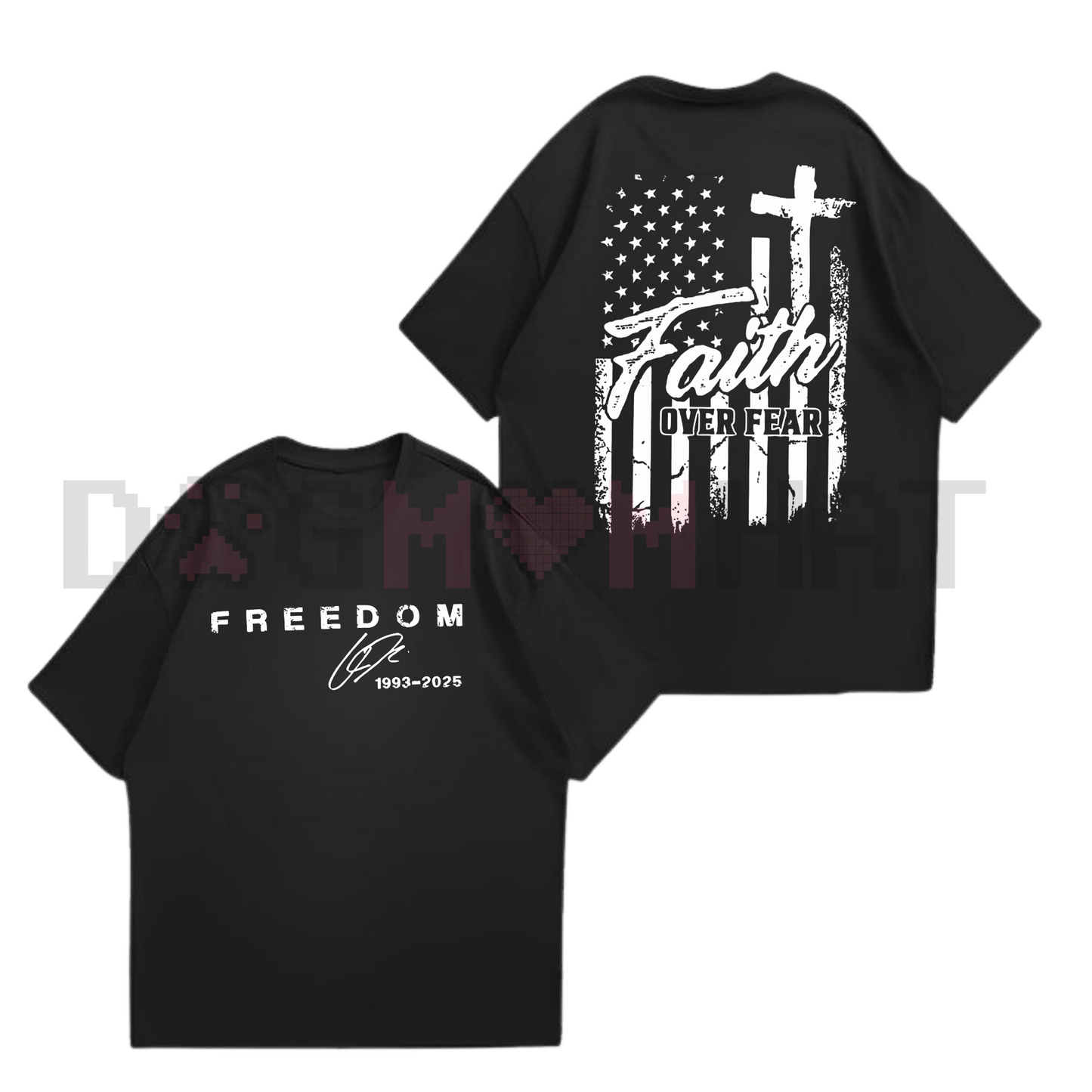Freedom "Faith Over Fear" T-Shirt – We Wear Red On October, Patriotic American Flag Tee, Gift for Men & Women