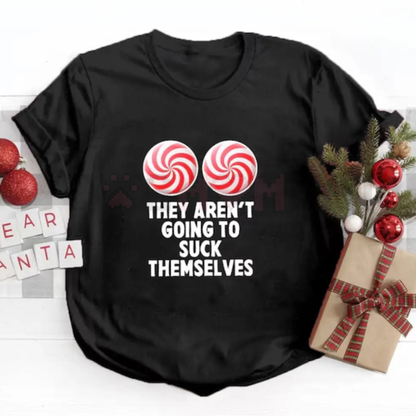 Sarcastic Naughty & Nice Couple Shirts – Edgy Holiday Slogan Tees