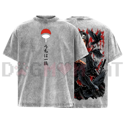 Uchiha Clan Red Eye Crow Graphic Tee
