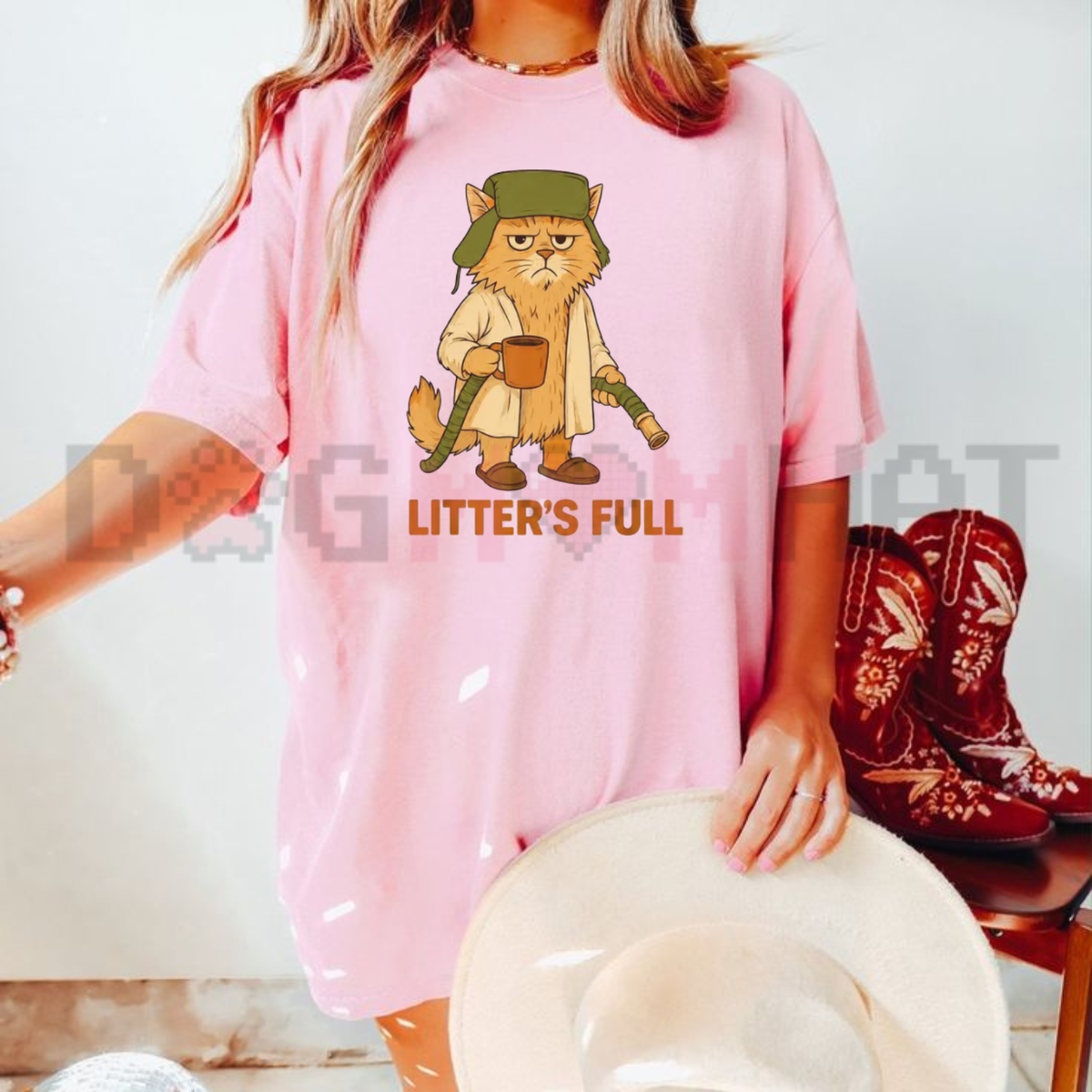"Litter's Full" Funny Cat Lovers Christmas Tee