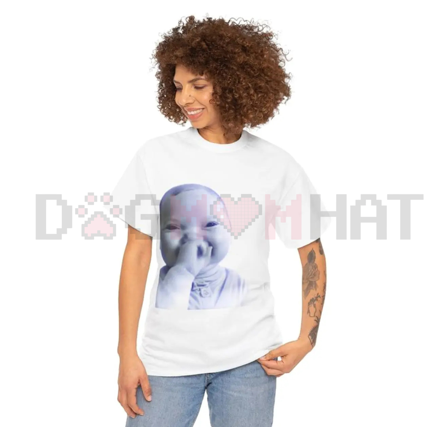 Viral AI Baby Laughing Meme Shirt – "Holding Back a Laugh" Tuff Tee