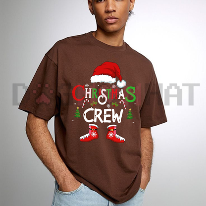 Festive Friction Tee – "Christmas Crew" Matching Family Sports Streetwear Graphic Shirt
