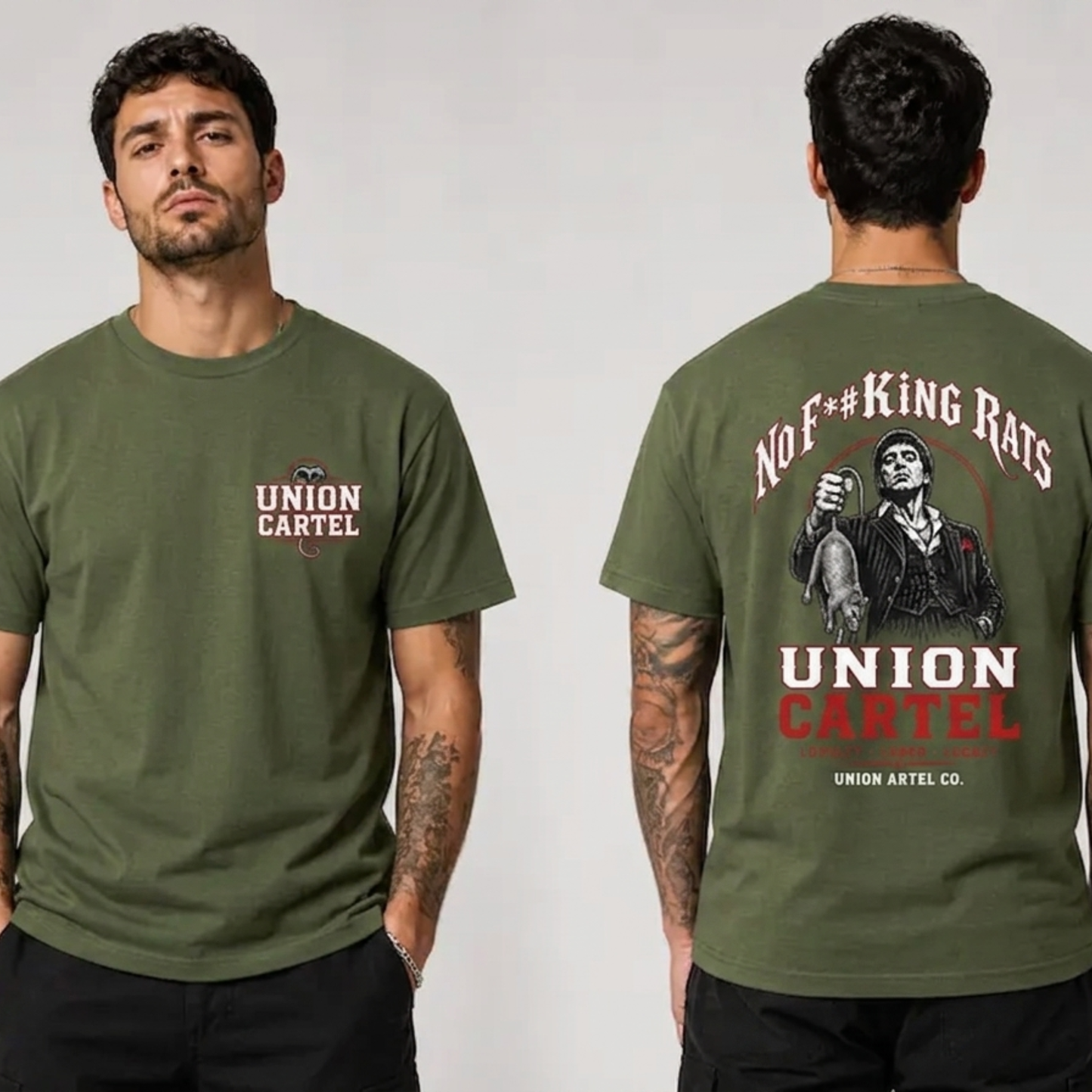 The "No Rats" Vintage Mobster Tee – Retro Union Cartel Graphic T-Shirt