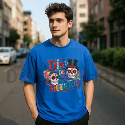 "Day of the Dead Vibrant Bone & Floral" Graphic T-Shirt