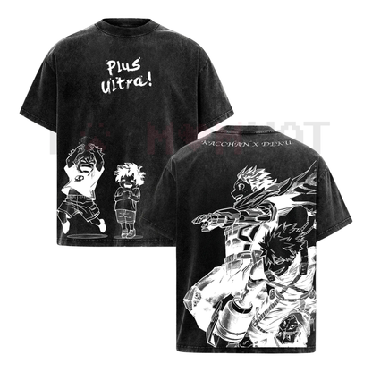 Deku & Bakugo Vintage Oversize Washed T-Shirt – My Hero Academia Heavy Cotton Graphic Tee