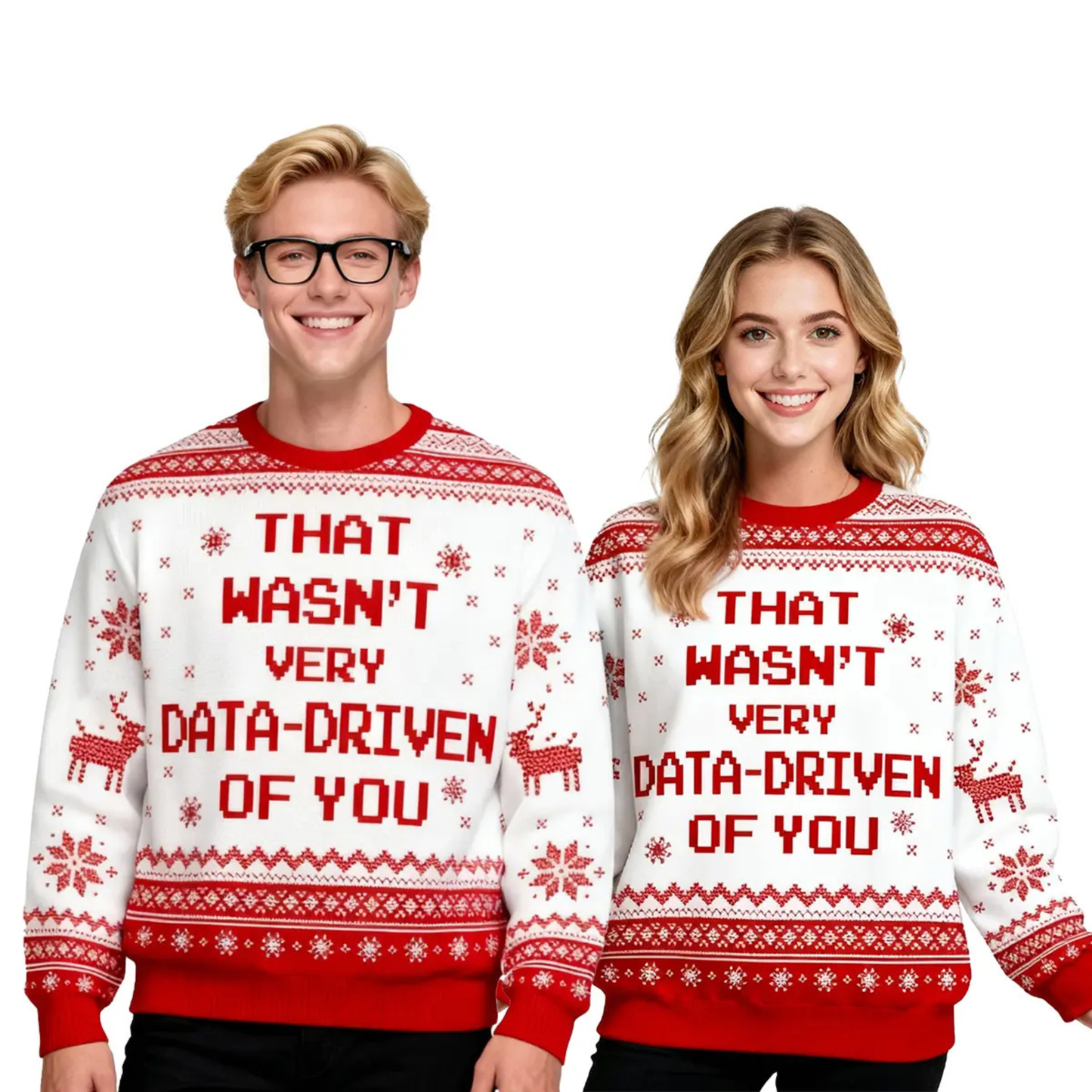 Geek Chic Ugly Christmas Sweater – Classic Crew Neck Knit Jumper for Men & Women