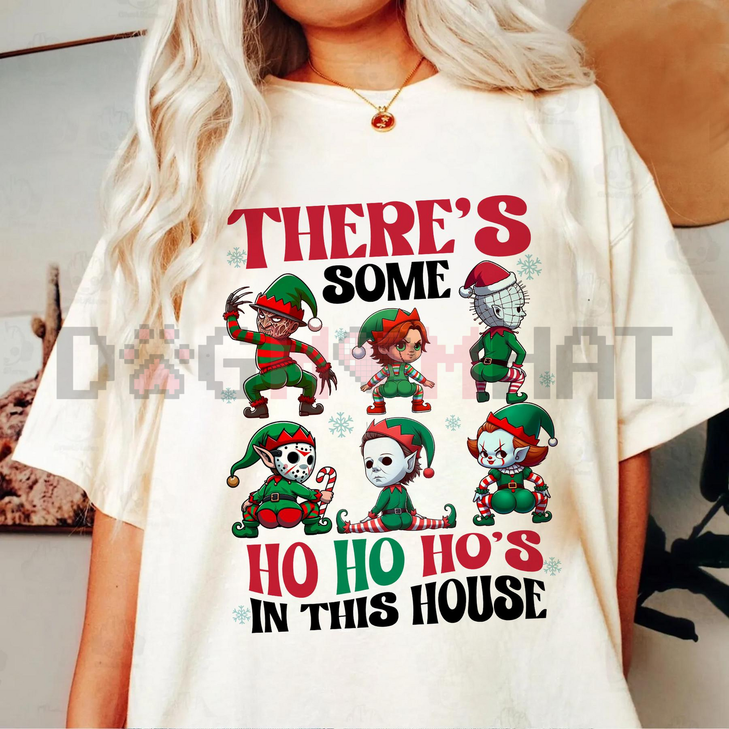 Merry Creepmas T-Shirt – Chibi Christmas & Halloween Movie Characters Tee, Unisex Holiday Cotton Top