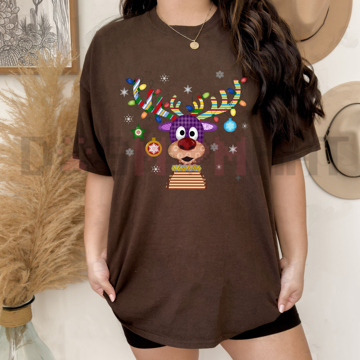 Festive Friction Tee – Funny Cute Reindeer Christmas Graphic T-Shirt