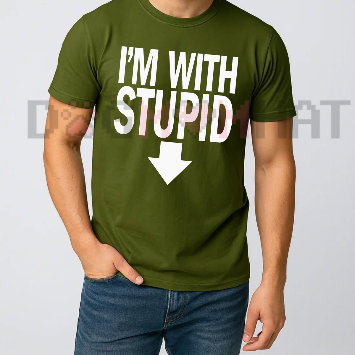 I'm With Stupid Classic Novelty Graphic T-Shirt