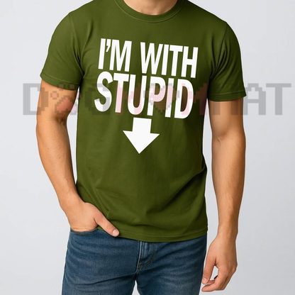 I'm With Stupid Classic Novelty Graphic T-Shirt