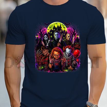 "Classic Horror Slasher Legends" Spooky Season Graphic Apparel